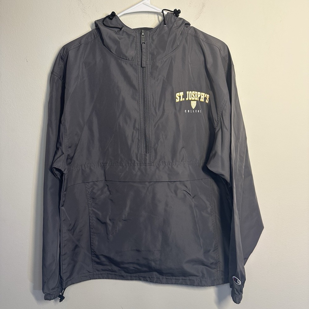 St. Josephs College Champion Packable Half Zip Windbreaker Small Hooded Jacket - Picture 1 of 6